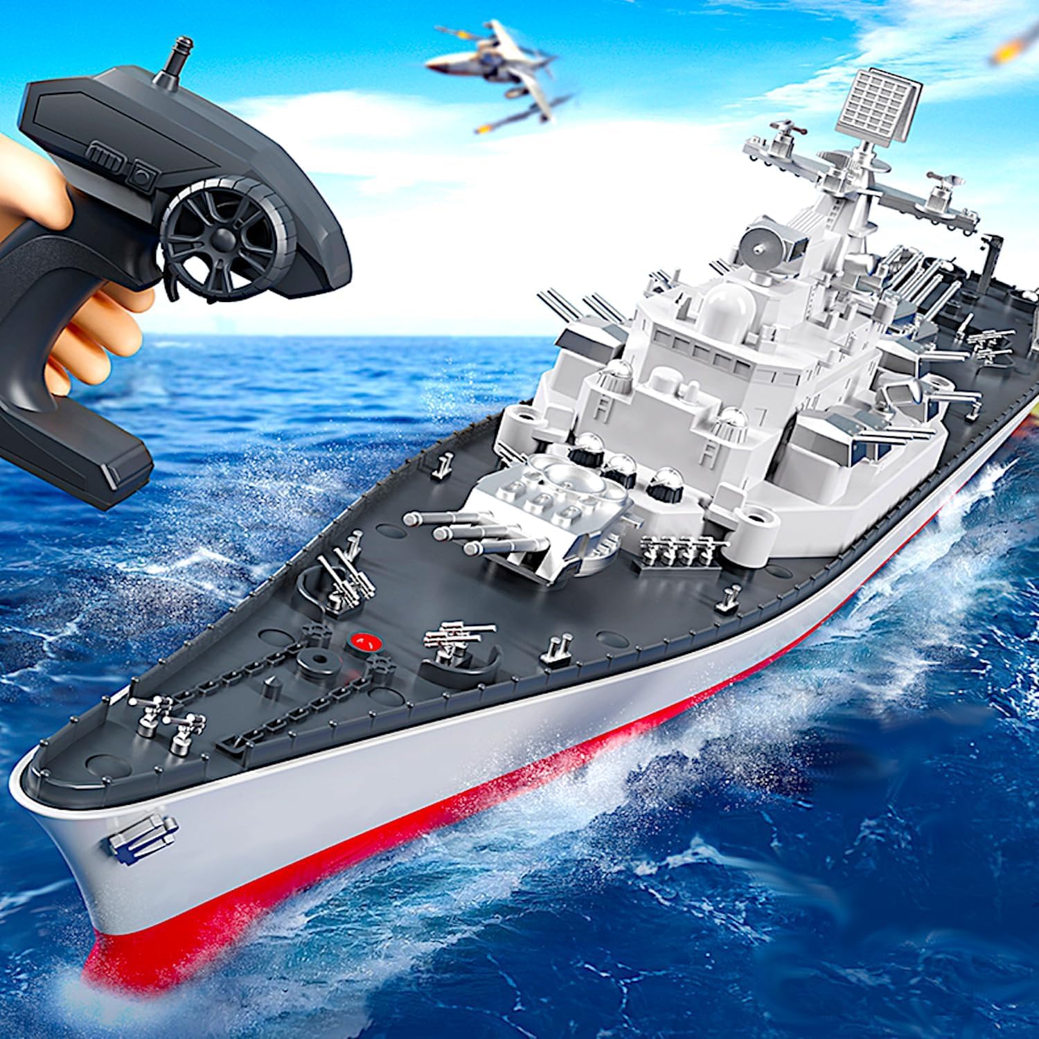 アカデミー製　1/400戦艦ミズーリRC改（送受信機、防水アンプ付属） タミヤ 1/700 ウォーターラインシリーズ アメリカ海軍 戦艦